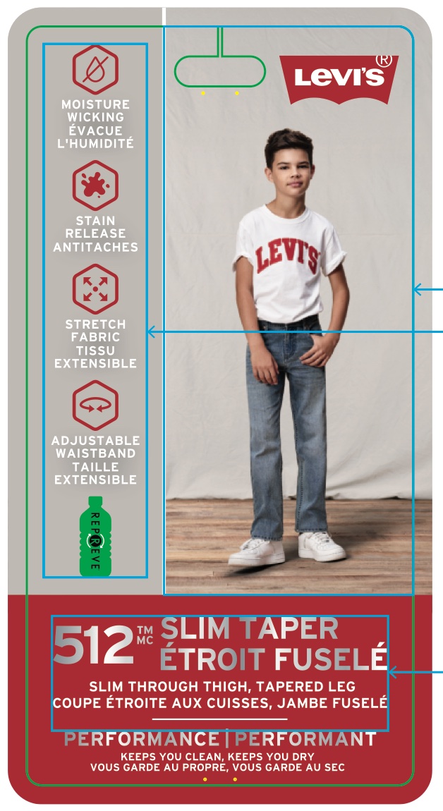 Levi's boys belt loop flasher, 8–20 front, same layout at the larger size