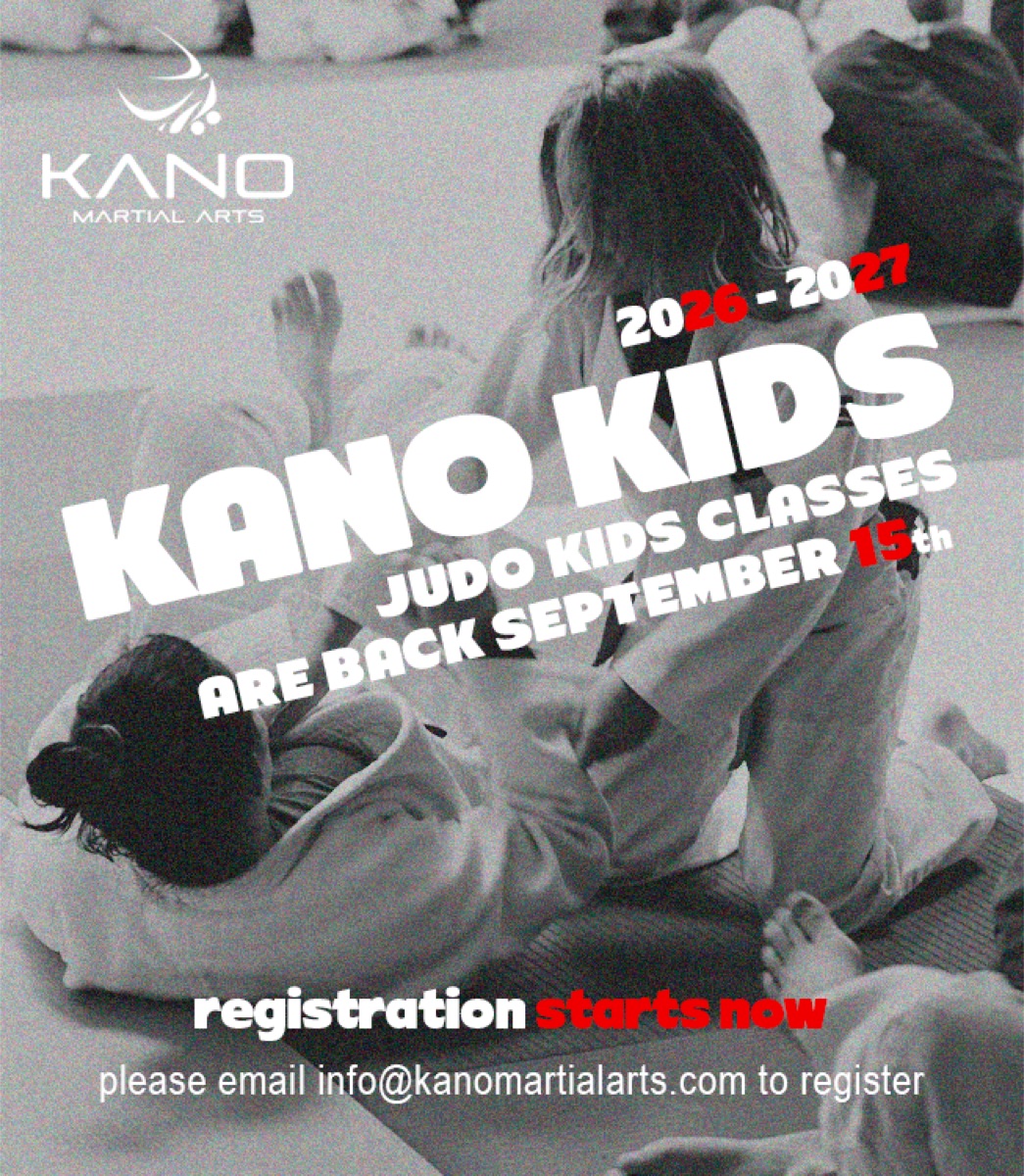 Kano Kids 2026–2027 poster: judo kids classes are back September 15th