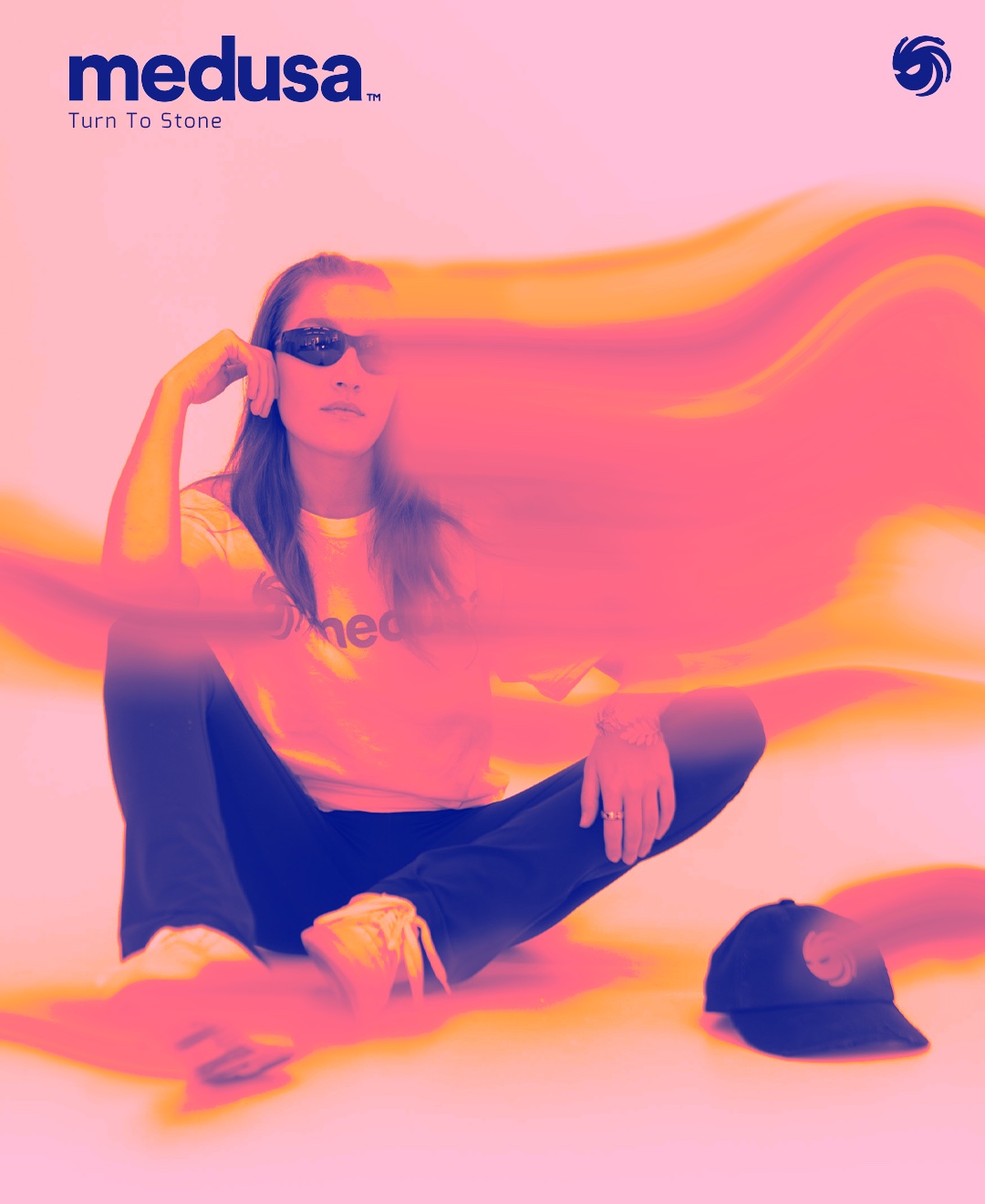 Turn To Stone poster, pink and orange gradient